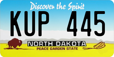 ND license plate KUP445