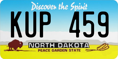 ND license plate KUP459
