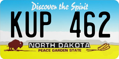 ND license plate KUP462