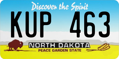 ND license plate KUP463