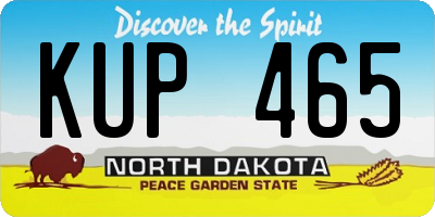 ND license plate KUP465