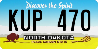 ND license plate KUP470