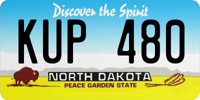 ND license plate KUP480