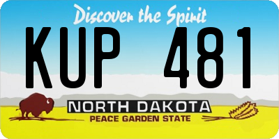 ND license plate KUP481