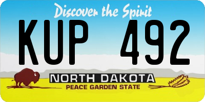 ND license plate KUP492