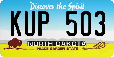 ND license plate KUP503
