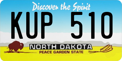 ND license plate KUP510