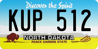 ND license plate KUP512