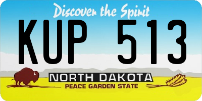 ND license plate KUP513
