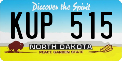 ND license plate KUP515