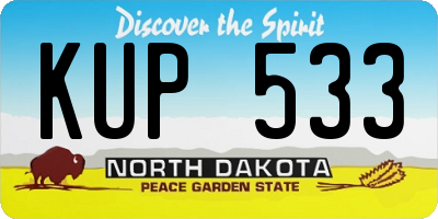 ND license plate KUP533