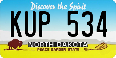 ND license plate KUP534