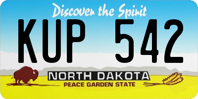 ND license plate KUP542