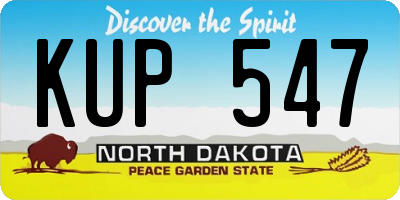 ND license plate KUP547