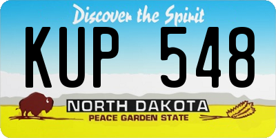 ND license plate KUP548