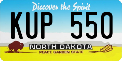 ND license plate KUP550