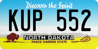 ND license plate KUP552