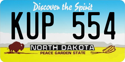 ND license plate KUP554
