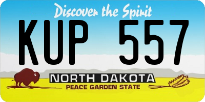 ND license plate KUP557