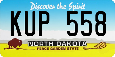 ND license plate KUP558