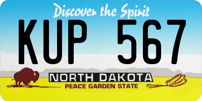 ND license plate KUP567
