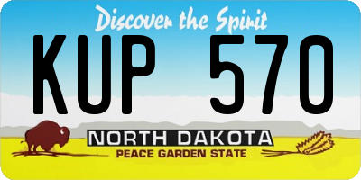 ND license plate KUP570