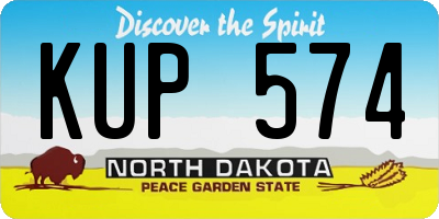 ND license plate KUP574