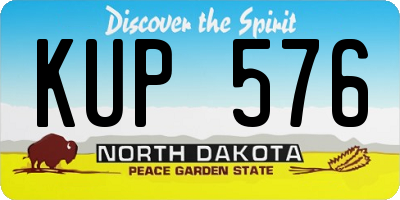 ND license plate KUP576