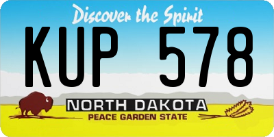 ND license plate KUP578