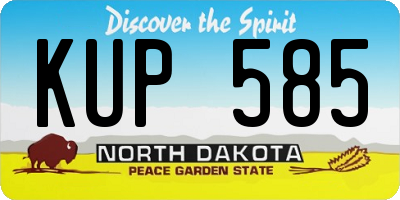 ND license plate KUP585