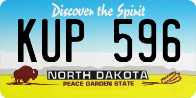 ND license plate KUP596