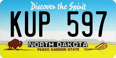 ND license plate KUP597
