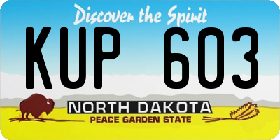 ND license plate KUP603