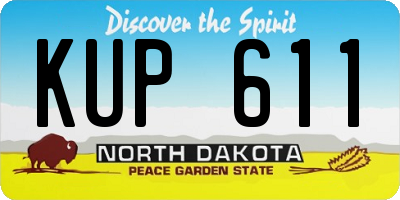 ND license plate KUP611