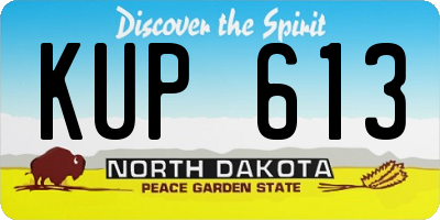 ND license plate KUP613