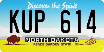 ND license plate KUP614