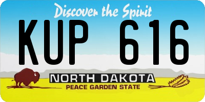 ND license plate KUP616