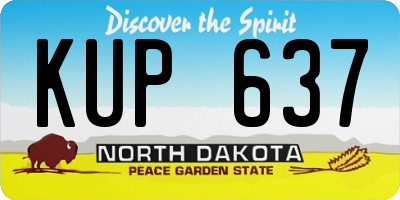 ND license plate KUP637