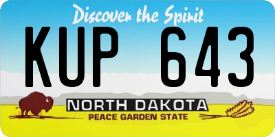 ND license plate KUP643
