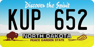 ND license plate KUP652