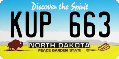 ND license plate KUP663