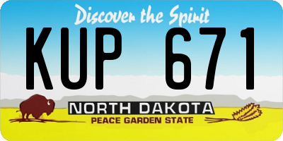 ND license plate KUP671