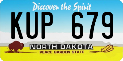 ND license plate KUP679
