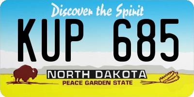 ND license plate KUP685
