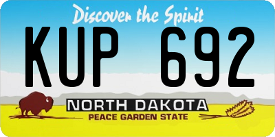 ND license plate KUP692