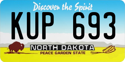 ND license plate KUP693