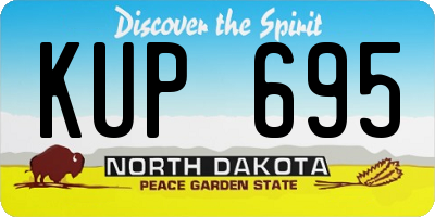 ND license plate KUP695