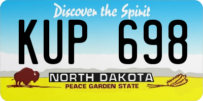ND license plate KUP698
