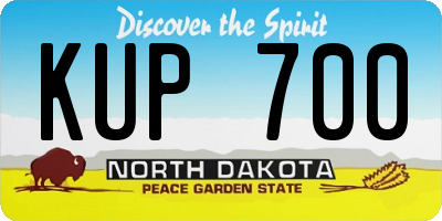 ND license plate KUP700