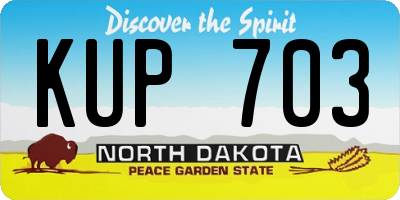 ND license plate KUP703